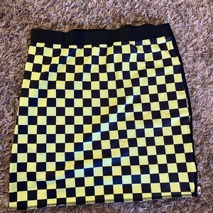 Current Mood Black and Yellow Checkered Mini Skirt